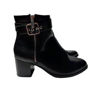 Lane Bryant Women's Block Heel Buckle Strap Ankle Boots Black Size 9W
